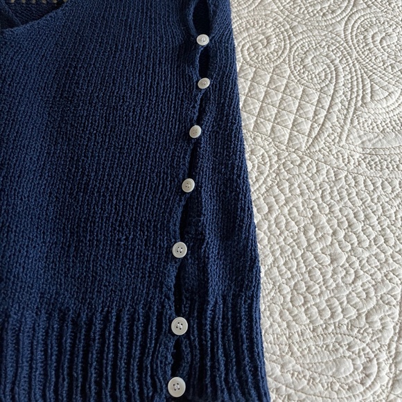 Vintage Deep Blue Sleeveless Sweater Vest - Picture 2 of 9